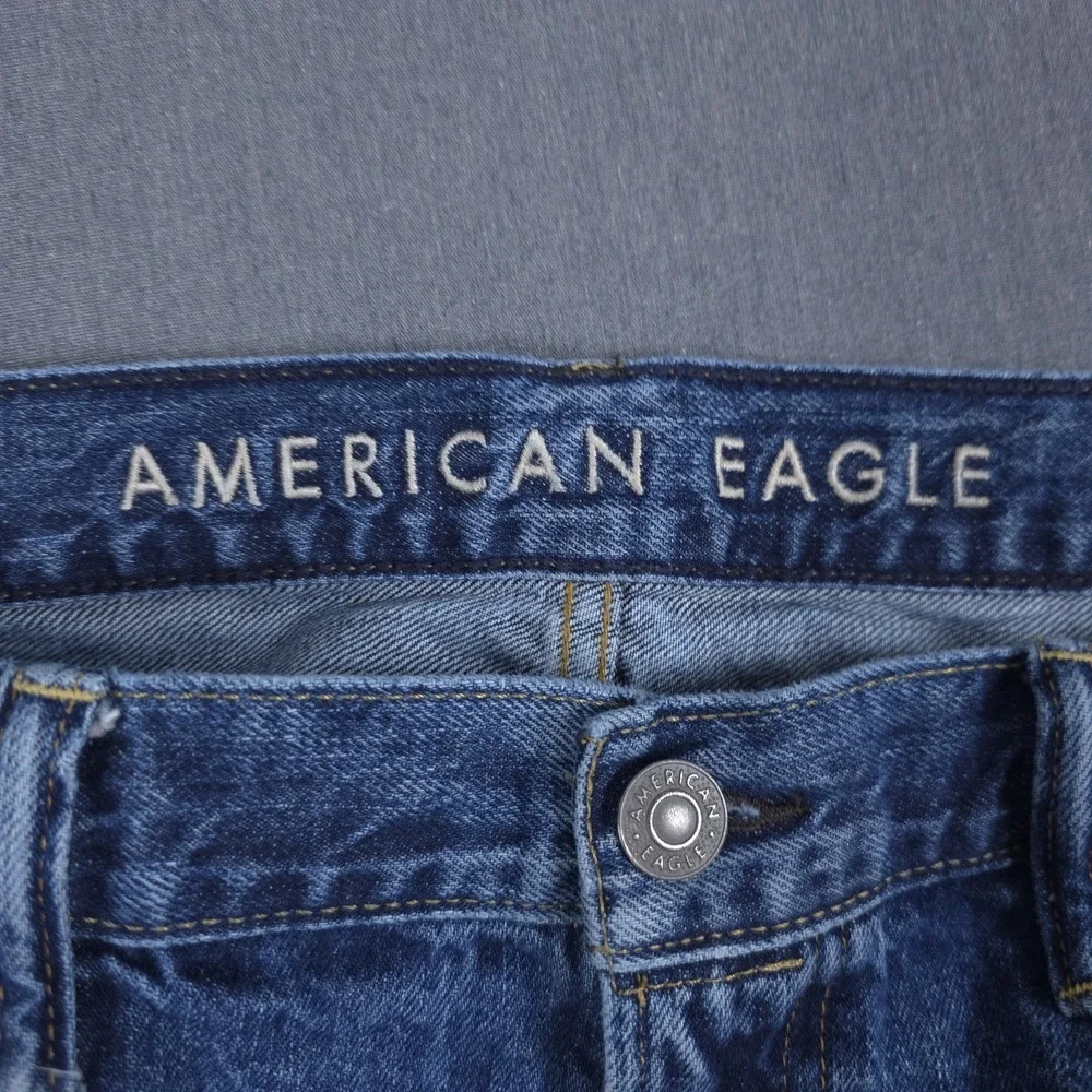 American‎ Eagle Classic Bootcut Jeans Mens 36x34 (Fits 36x32) Blue Whisker Denim